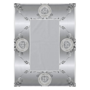 25th Silver Wedding Anniversary 52"x70" Tablecloth
