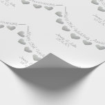 25th Silver Wedding Anniversary bunting white Wrapping Paper<br><div class="desc">Personalised 25th wedding anniversary wrapping paper Perfect for couples or parents who are celebrating twenty-five years of marriage on their silver wedding anniversary. The names of the husband and wife, as well as their wedding date are fully customisable, and the bunting text can also be changed. Matching greeting cards, gift...</div>