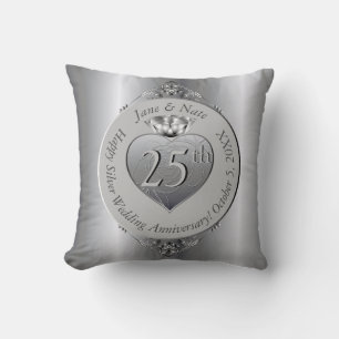 25th Silver Wedding Anniversary  Cushion