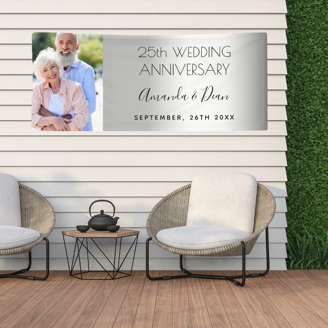 25th silver wedding anniversary custom photo banner (Creator Uploaded)