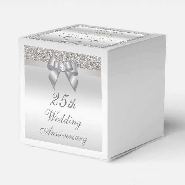25th Silver Wedding Anniversary Custom Thank You Favour Box (Back Side)