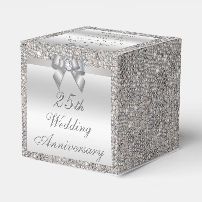 25th Silver Wedding Anniversary Custom Thank You Favour Box (Back Side)