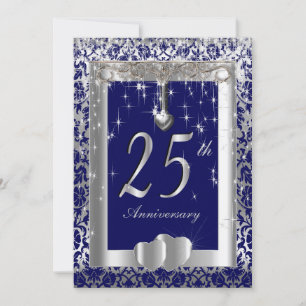 25th Silver Wedding Anniversary   DIY Text Invitation