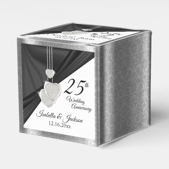 25th Silver Wedding Anniversary Favour Box (Front Side)