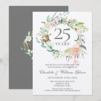 25th Silver Wedding Anniversary Floral