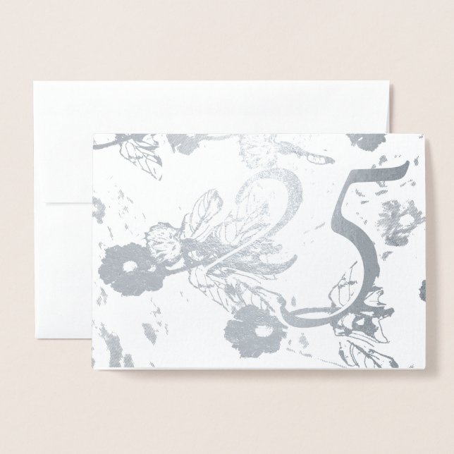 25th Silver Wedding Anniversary Invitation (Front With Envelope)