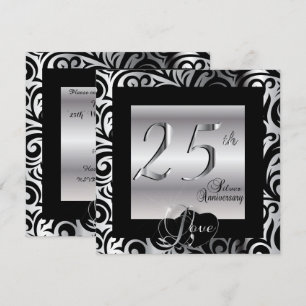 25th Silver Wedding Anniversary Invitation