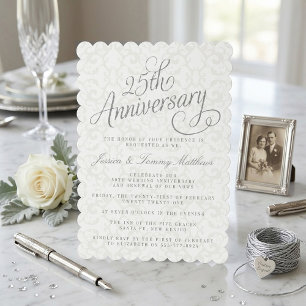 25th Silver Wedding Anniversary Invitations