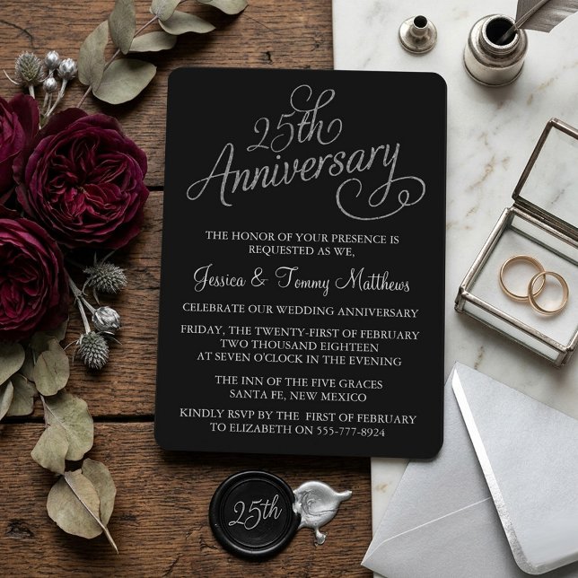 25th Silver Wedding Anniversary Invitations (Creator Uploaded)