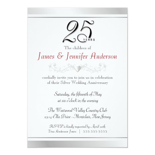 25th silver wedding anniversary invitations zazzle co uk