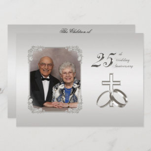 25th Silver Wedding Anniversary Invite 5.5x7.5