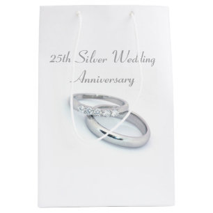 25th Silver Wedding Anniversary Medium Gift Bag