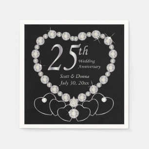25th Silver Wedding Anniversary Napkin