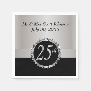 25th Silver Wedding Anniversary Napkin