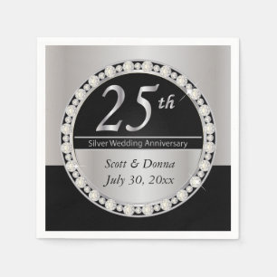 25th Silver Wedding Anniversary Napkin