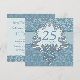 25th Silver Wedding Anniversary party invitation