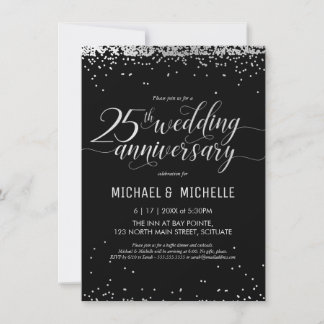 25th Silver Wedding Anniversary Party Invite