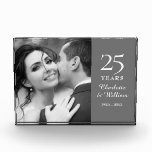 25th Silver Wedding Anniversary Photo Elegant<br><div class="desc">This chic 525th silver wedding anniversary keepsake can be personalised with the photo,  names and anniversary dates of the special couple. Designed by Thisisnotme©</div>