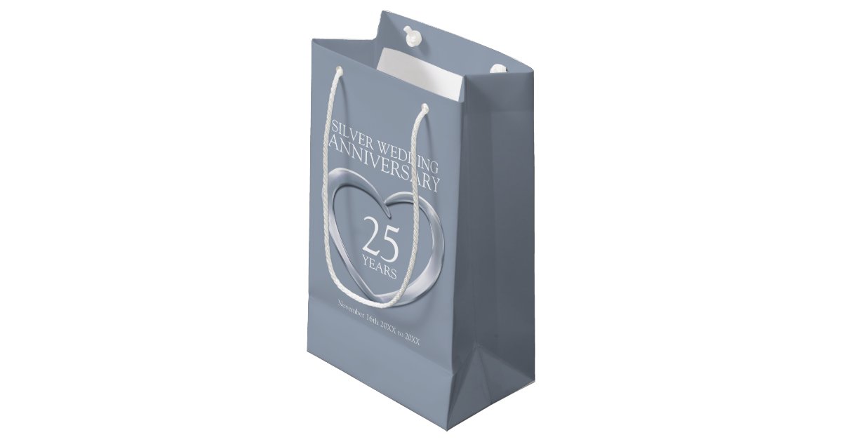 25th silver wedding anniversary photo gift bag Zazzle