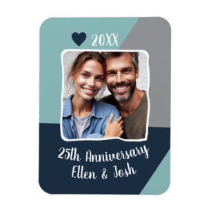 25th Silver Wedding Anniversary Photo Keepsake Magnet