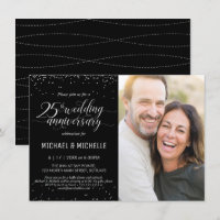 25th Silver Wedding Anniversary Photo Party Invite