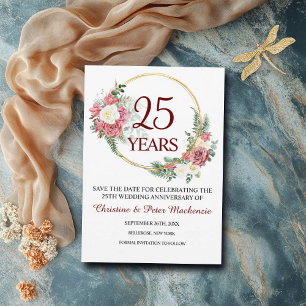 25th Silver Wedding Anniversary Save The Date