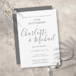 25th Silver Wedding Anniversary Signature Script Invitation<br><div class="desc">Featuring silver script signature names. Personalize with your special twenty-fifth silver anniversary information in chic lettering. Designed by Thisisnotme©</div>