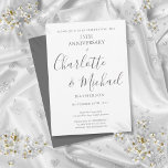 25th Silver Wedding Anniversary Signature Script Invitation<br><div class="desc">Featuring silver script signature names. Personalize with your special twenty-fifth silver anniversary information in chic lettering. Designed by Thisisnotme©</div>