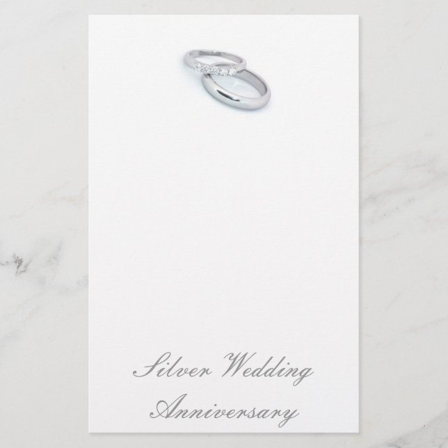 25TH Silver Wedding Anniversary Stationery (Front)