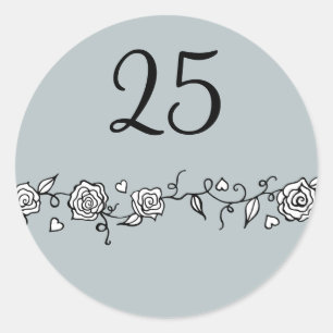 25th Silver Wedding Anniversary Stickers