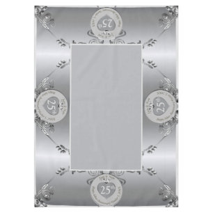 25th Silver Wedding Anniversary Tablecloth