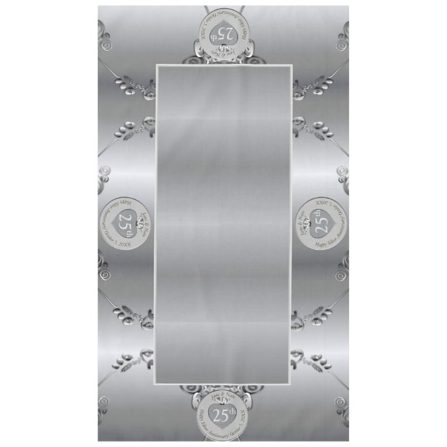25th Silver Wedding Anniversary Tablecloth (Front)