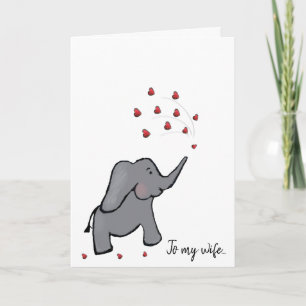 25th silver wedding anniversary wife elephant card