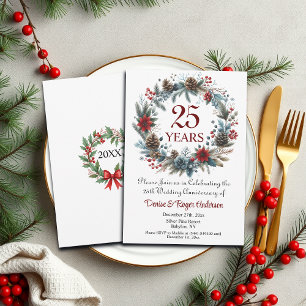 25th Silver Wedding Anniversary Winter Invitation