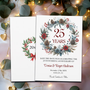 25th Silver Wedding Anniversary Winter Save The Date