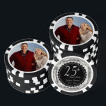 25th Silver Wedding Anniversary with Photo Poker Chips<br><div class="desc">Poker Chips. 25th Silver Wedding Anniversary Design. Add your photo. ✔NOTE: ONLY CHANGE THE TEMPLATE AREAS NEEDED! 😀 If needed, you can remove the text and start fresh adding whatever text and font you like. 📌If you need further customisation, please click the "Click to Customise further" or "Customise or Edit...</div>