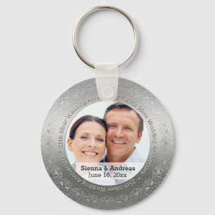 25th silver wedding with a photo key ring