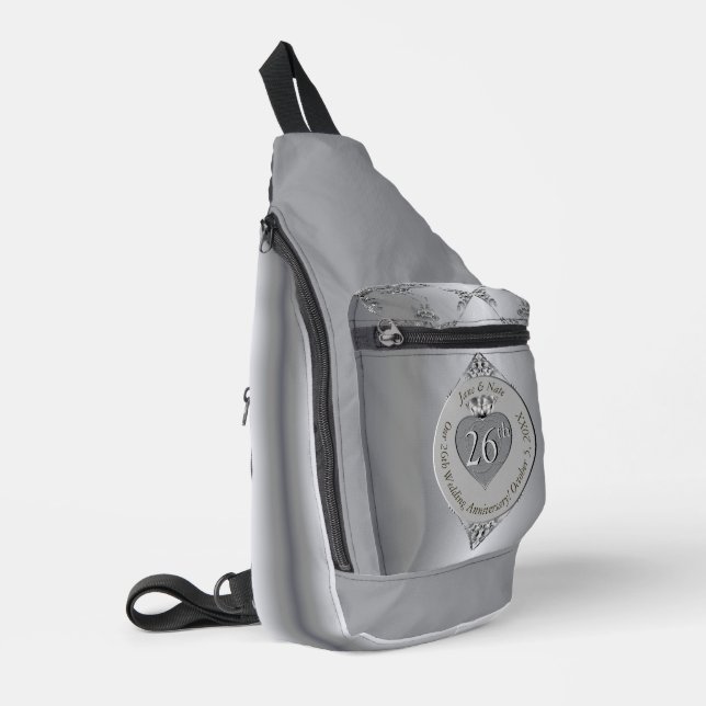 25th Silvery Wedding Anniversary Print Cut Sew Bag (Left Corner)