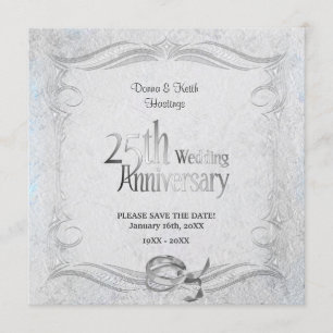 25th Stylish Silver Anniversary Save The Date