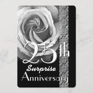 25th SURPRISE Anniversary Invitation Rose V01B