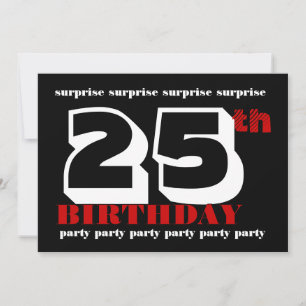 25th SURPRISE Birthday Party Invitation Template
