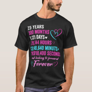 25th Wedding Anniversary 25 Years Marriage Couple  T-Shirt