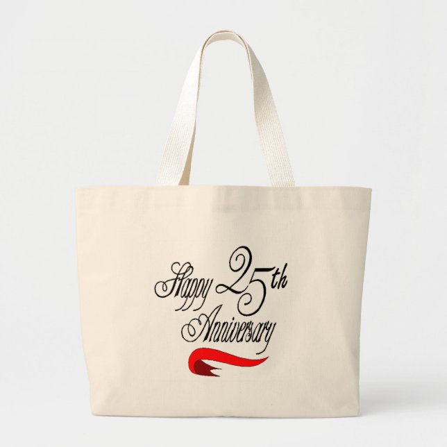 25th wedding anniversary a large tote bag (Front)