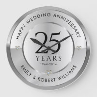 25th wedding anniversary black and silver