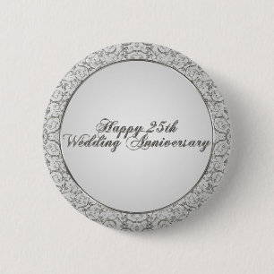 25th Wedding Anniversary Button
