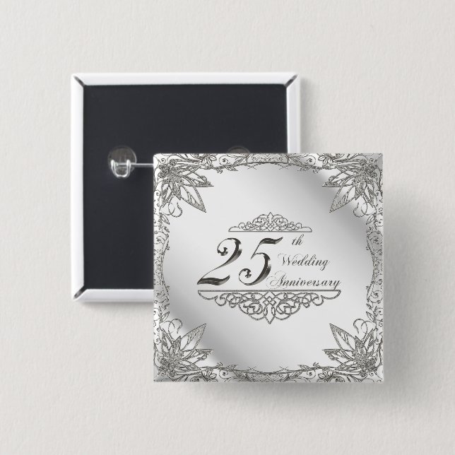 25th Wedding Anniversary Button (Front & Back)