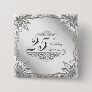 25th Wedding Anniversary Button