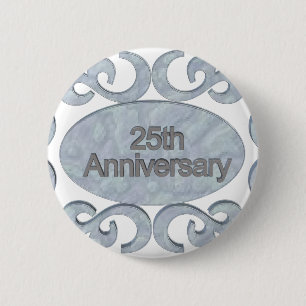 25th Wedding Anniversary Buttons