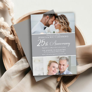 25th Wedding Anniversary Celebration Then and Now  Invitation