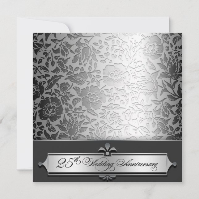 25th wedding anniversary chic invitations (Front)